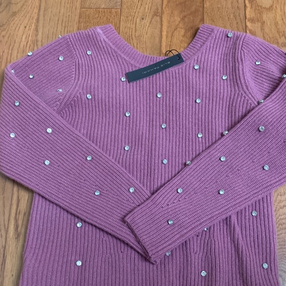 Elie Tahari Pink Cardigan with Crystal Accents - Picture 3 of 4